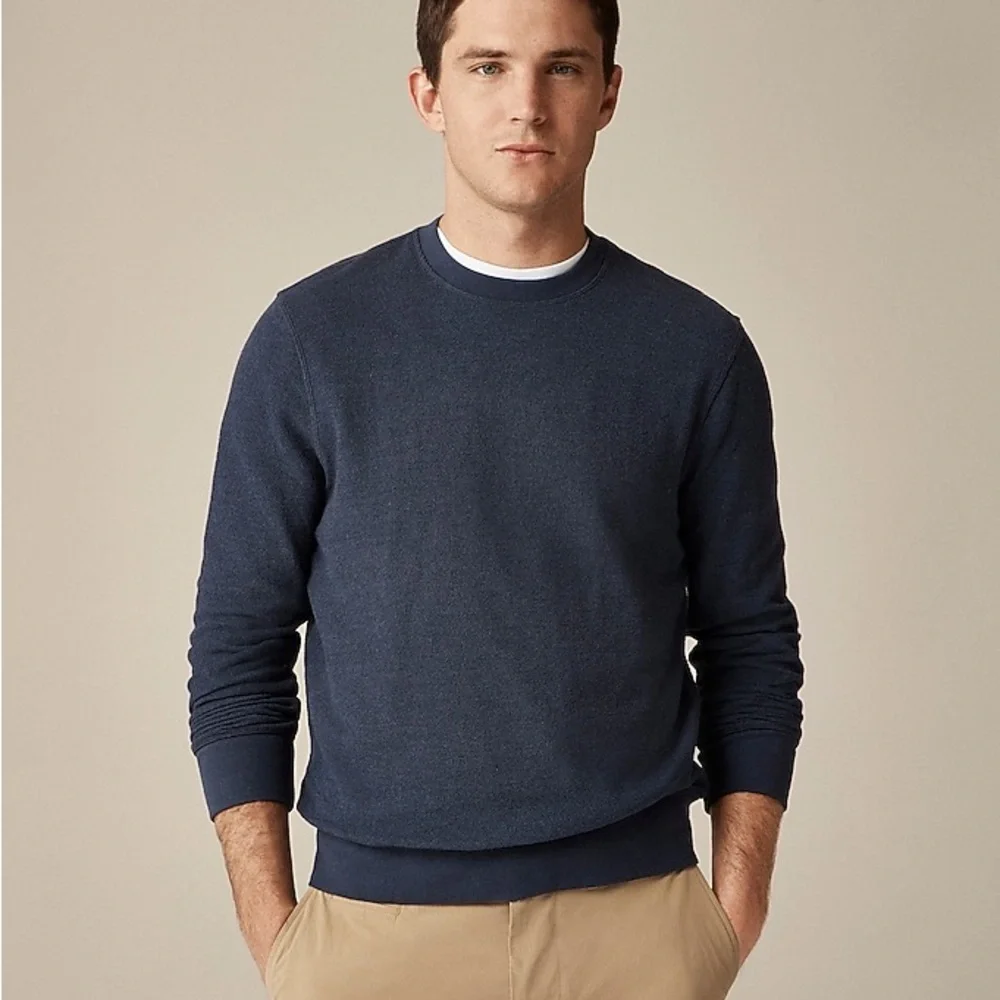 J. Crew‎ Navy Long-sleeve Textures Sweater Tee